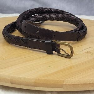 HOBO Chocolat Brown Boho Braided‎ woven  Women Belt Size M